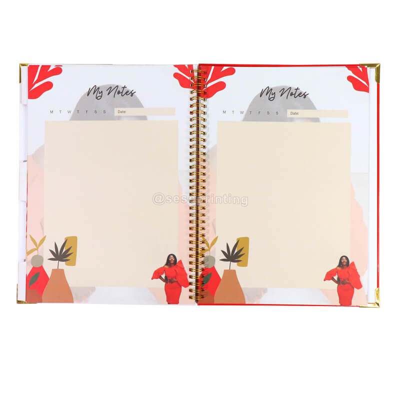 OEM Personalized Wire O Spiral Custom Print Weekly Monthly Planner 30 Day Journal Notebook