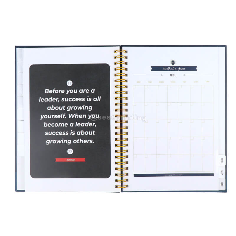 Custom Wire Planner Design Hard Cover Weekly Monthly Plan Journal Leader Planner