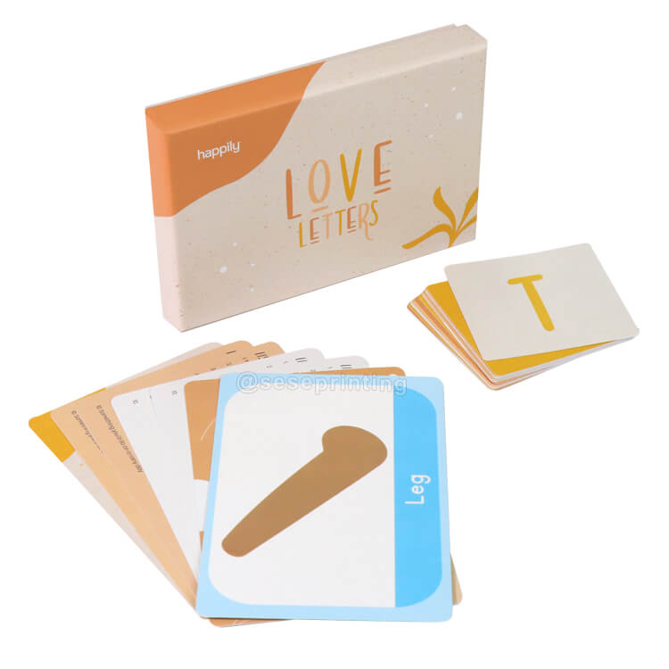 Custom Flash Card Printed Both Sides Educational Flashcards Printing with Box