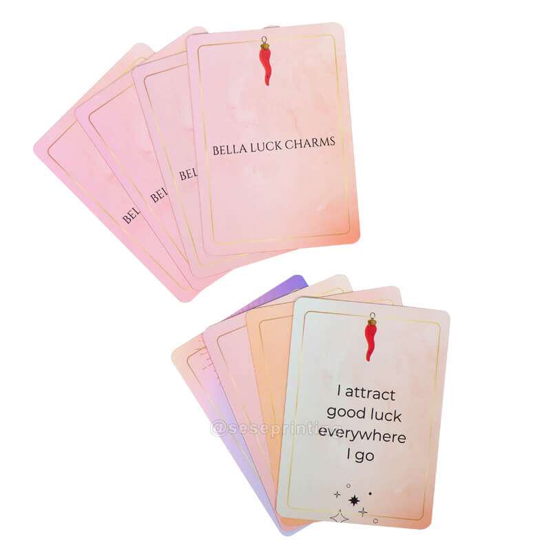 Printing Gold Gilt Edges Inspire Positive Affirmation Card Custom 54 Playing Cards