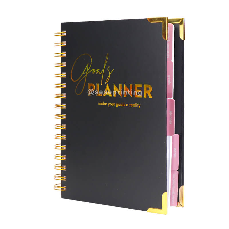 Custom Day Goal Journal Spiral Planner Agenda Diary Hardcover Notebook