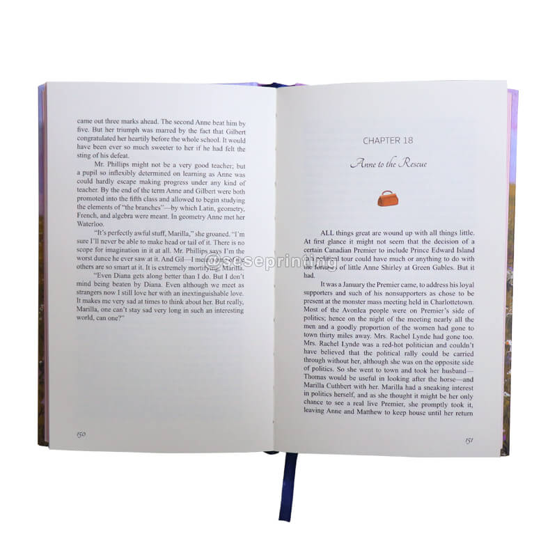 Custom Hardcover Book Printing with Sprayed Edges A5 English Novels Printing