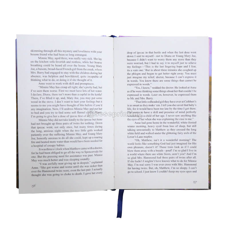 Custom Hardcover Book Printing with Sprayed Edges A5 English Novels Printing