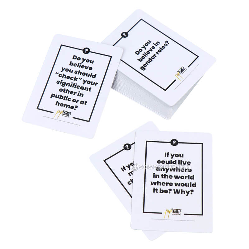 Customized Question Card Family Party Playing Card Printing Conversation Card Service