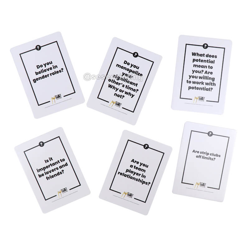 Customized Question Card Family Party Playing Card Printing Conversation Card Service