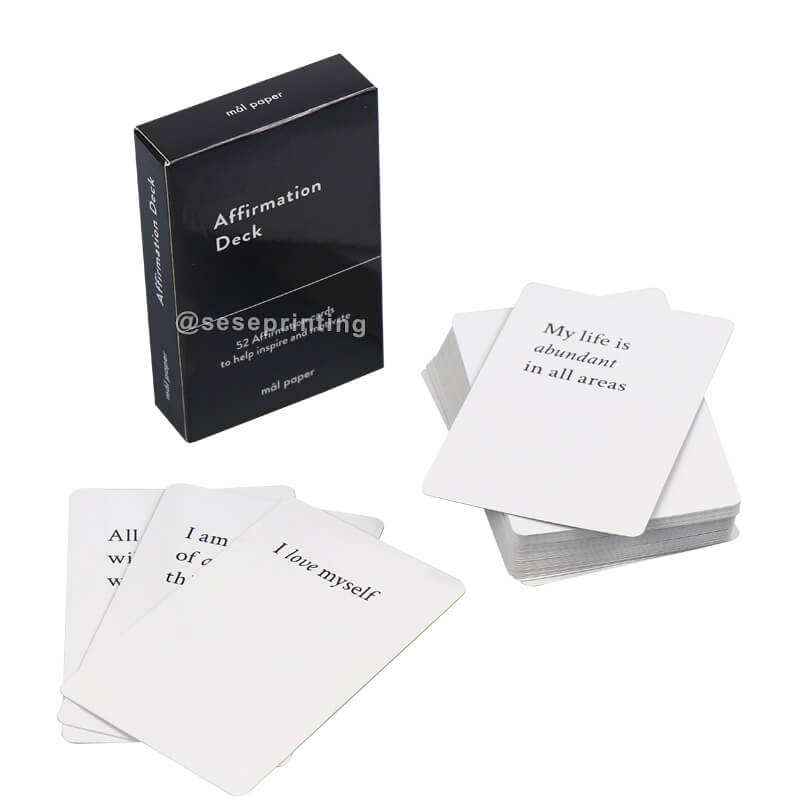 OEM Custom 52 Inspirational Motivational Positive Affirmation Cards Design Printed Playing Cards