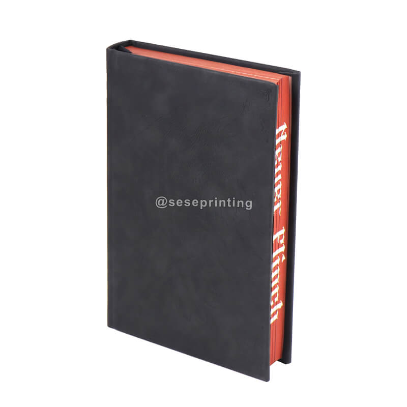 Custom High Quality Pu Leather Embossed Book Cover and Printing Service Novel Book Sprayed Edges Book