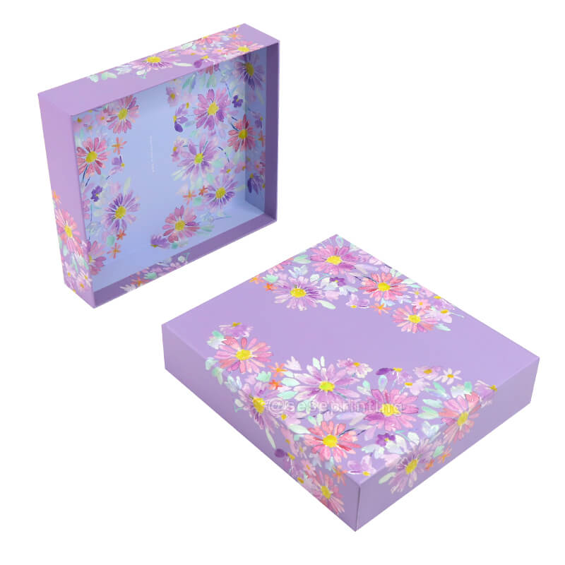 Lid and Base Gift Packaging Paper Box Custom Logo Printed Rigid Cardboard Box