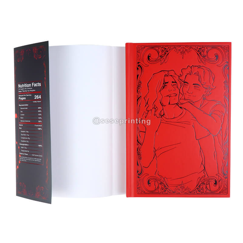 Custom Sprayed Edge Hardcover Book Embossed Cover Book Novels Printing with Paper Dust Jacket