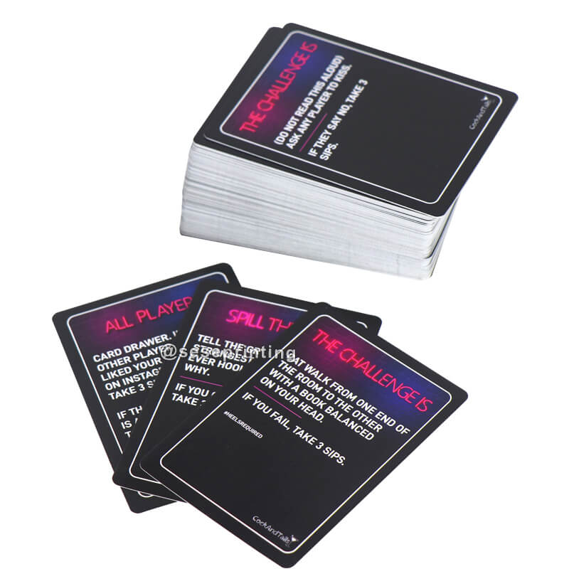 Custom Printing Adult Playing Against Card Game Dare or Drinking Card Game