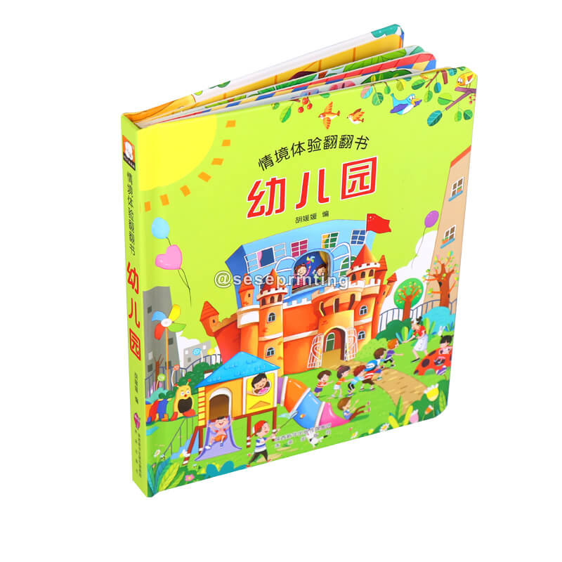 Custom Kids Board Book Publishing Printing Services Children Cardboard Lift Flap Book