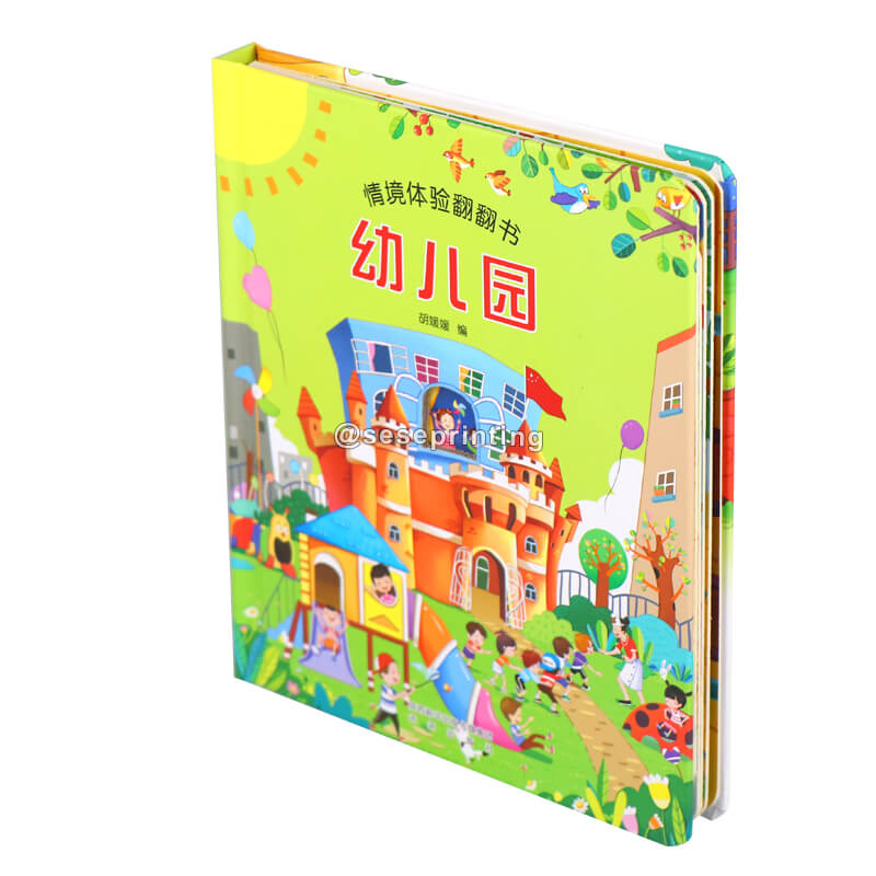 Custom Kids Board Book Publishing Printing Services Children Cardboard Lift Flap Book