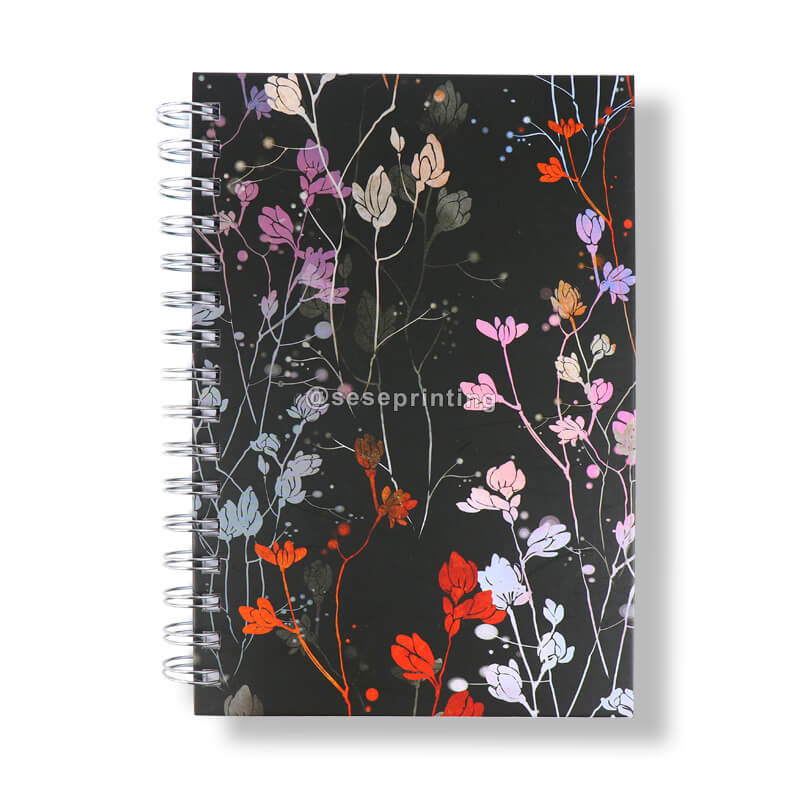 Notebooks A5 Customizable Printing Hardcover Floral Planner Spiral Notebook Journal