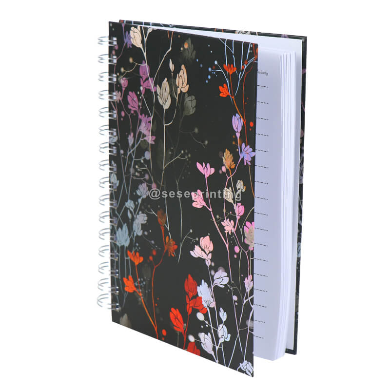 Notebooks A5 Customizable Printing Hardcover Floral Planner Spiral Notebook Journal