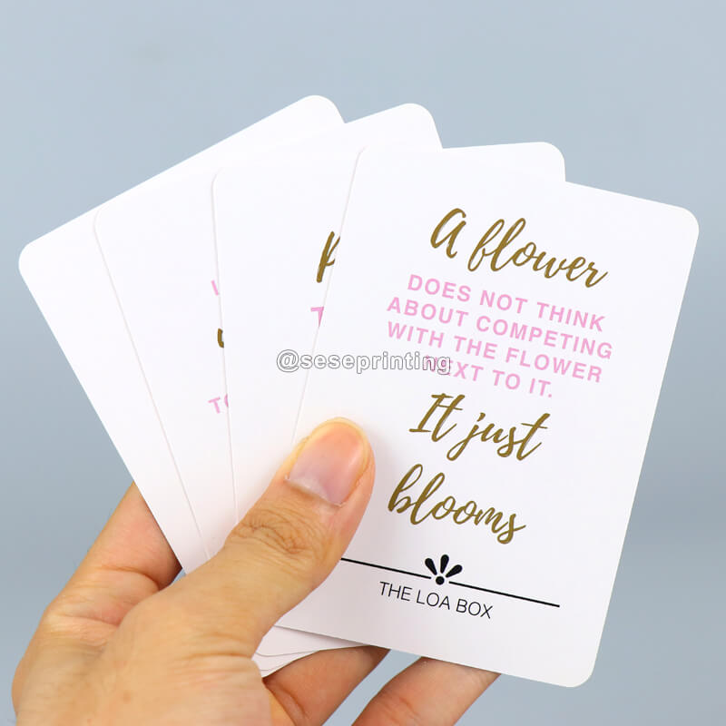 Print Custom Gold Foil Logo Life Quotes Encouragement Card Set Positive Affirmation Cards for Adults