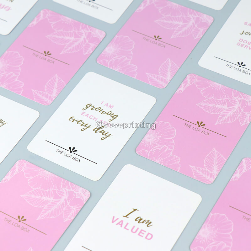 Print Custom Gold Foil Logo Life Quotes Encouragement Card Set Positive Affirmation Cards for Adults