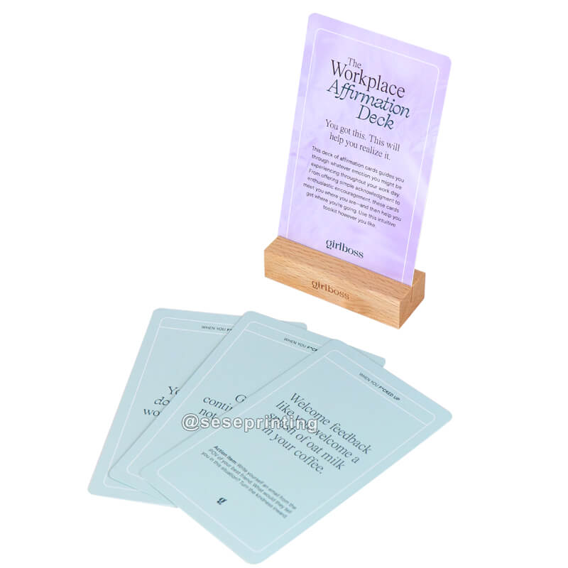 Mental Health Positive Card Printing Affirmation Cards with Wooden Stand