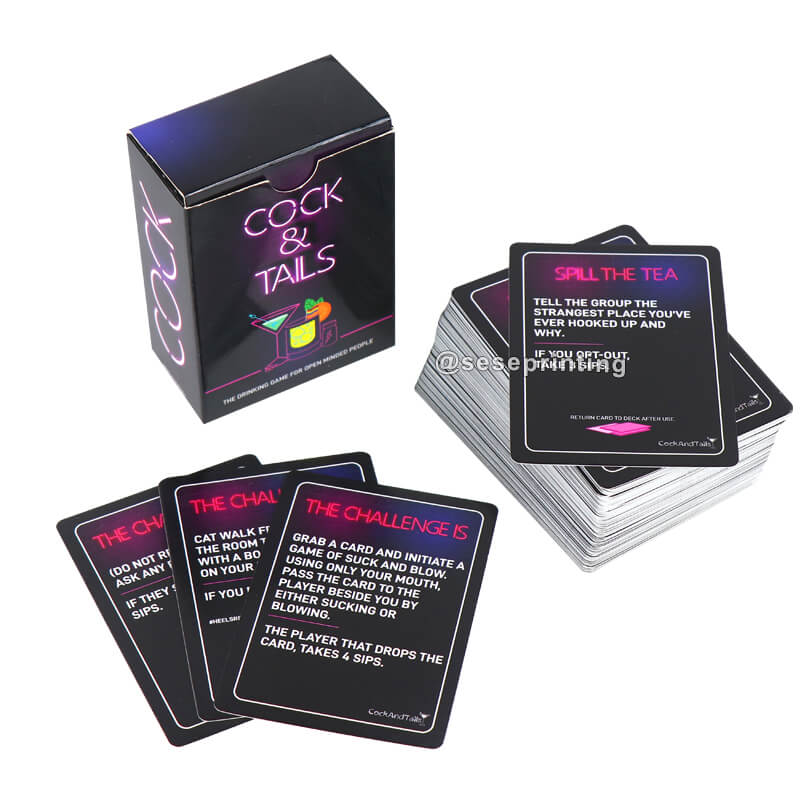 Custom Printing Playing Against Card Dare or Drinking Game Card for Adults