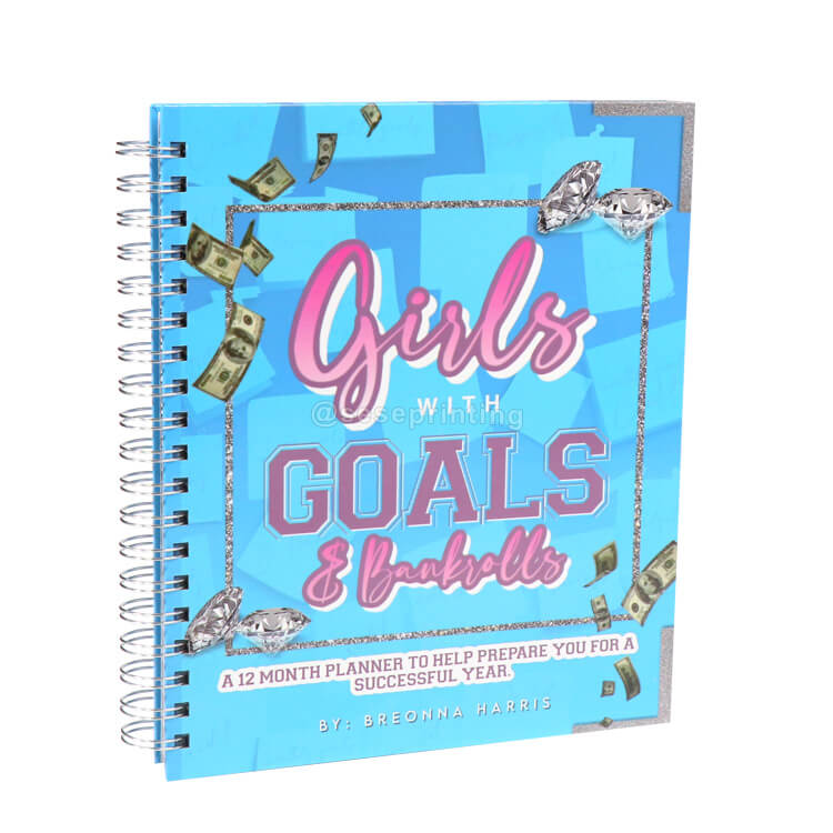 Custom Logo A5 Spiral Goal Planner Daily Affirmation Journal Agenda Notebook