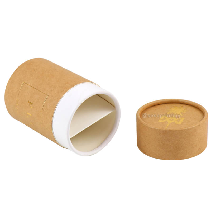 Brown Kraft Round Paper Packaging Luxury Cylinder Gift Tube Box