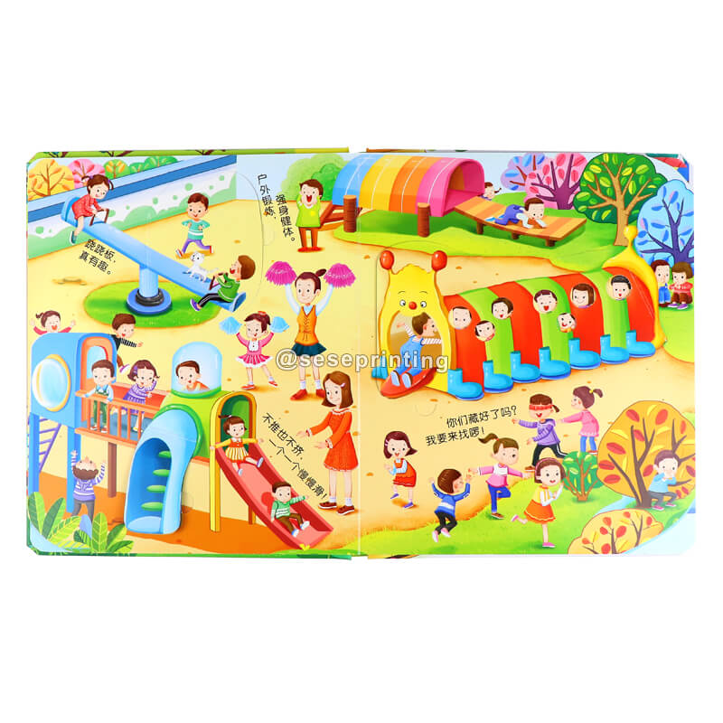 Custom Kids Board Book Printing Services Children Lift Flap Book