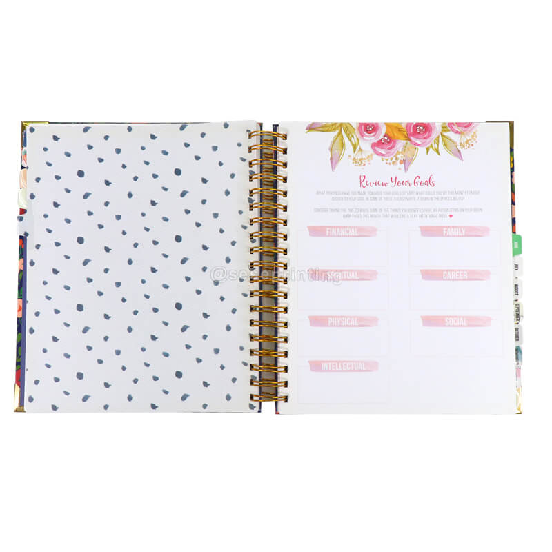 Free Sample Custom Daily Journal Wire Bound Planner Organizer Notebook