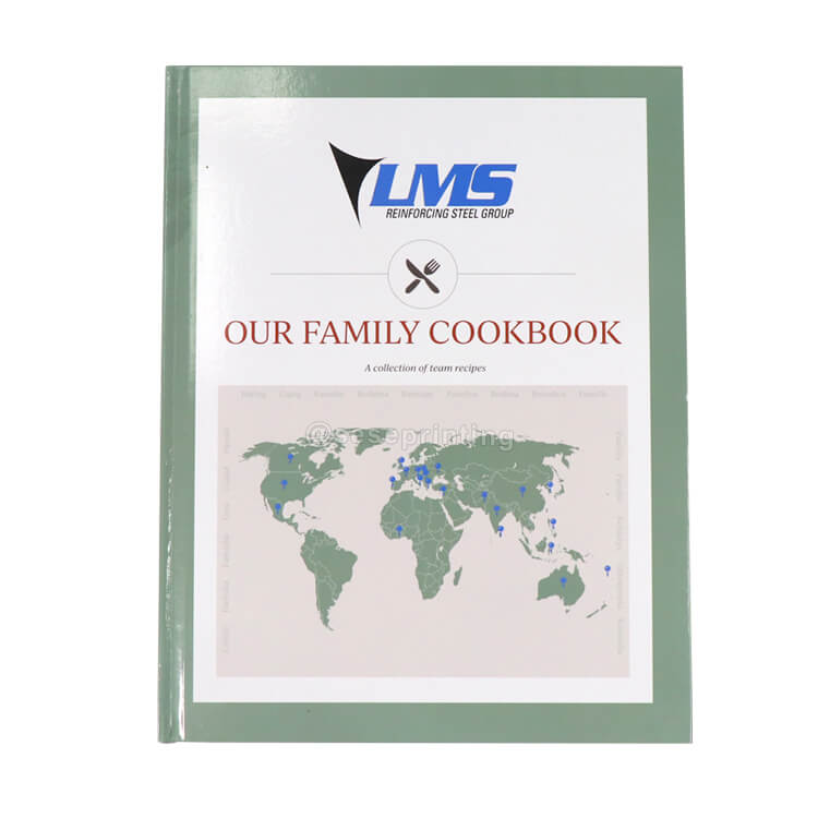 OEM Full Color Recipe Book Hardcover Custom Family Cookbook Printing