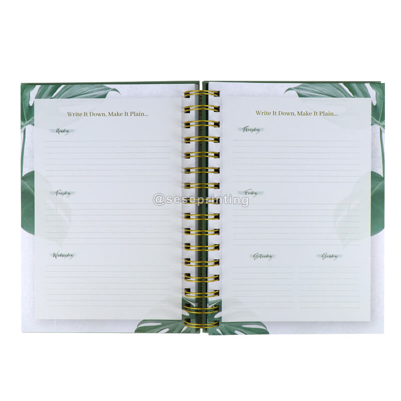 Private Label Planner Hardcover Spiral Notebook Daily Journal Workouts