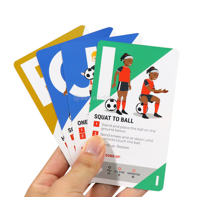 Custom Design Soccer Training Cards Printing Kids Flash Card