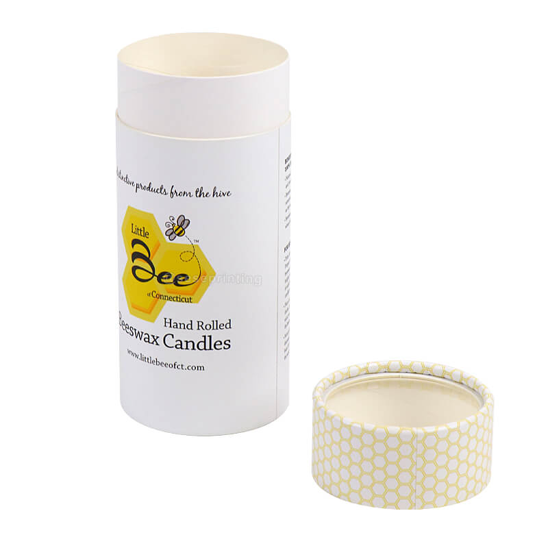 Custom Cylinder Boxes Tube Candle Packaging Box with PVC Window